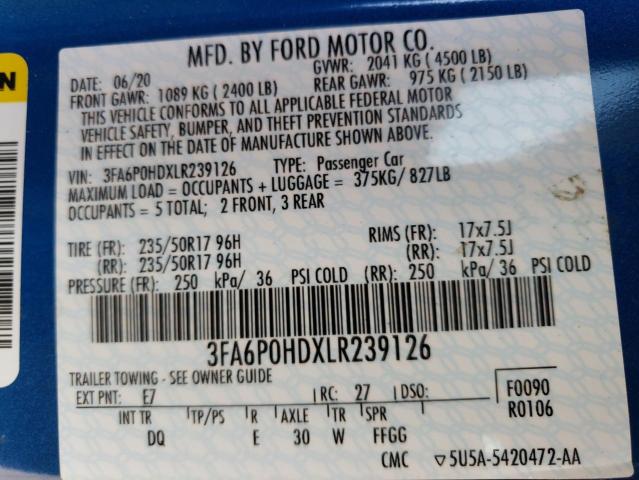 3FA6P0HDXLR239126 Ford Fusion SE 12