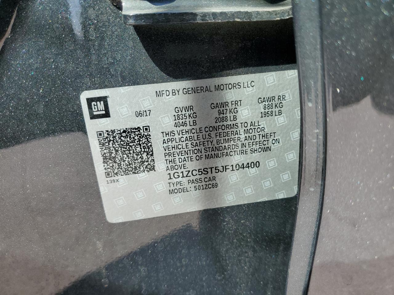 1G1ZC5ST5JF104400 CHEVROLET MALIBU 2018