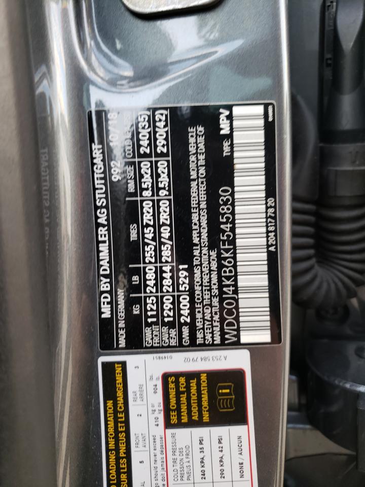 WDC0J4KB6KF545830 MERCEDES-BENZ GLC-CLASS 2019