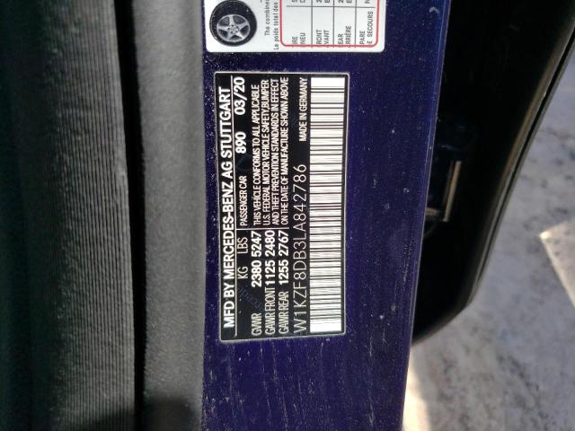 2020 MERCEDES-BENZ E 350 W1KZF8DB3LA842786