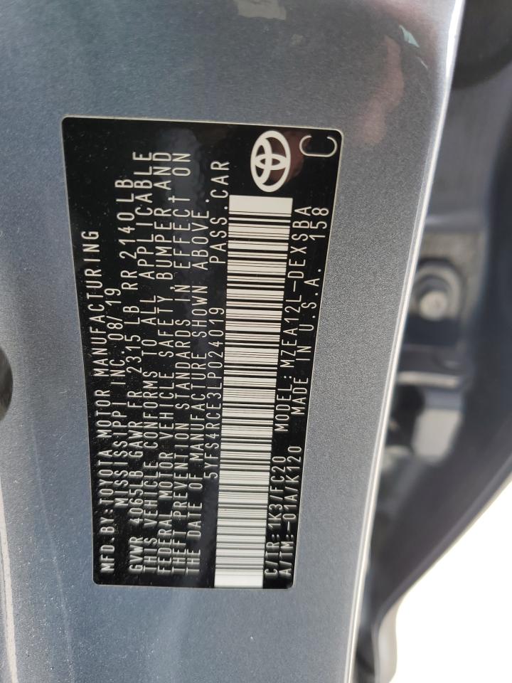 5YFS4RCE3LP024019 TOYOTA COROLLA 2020