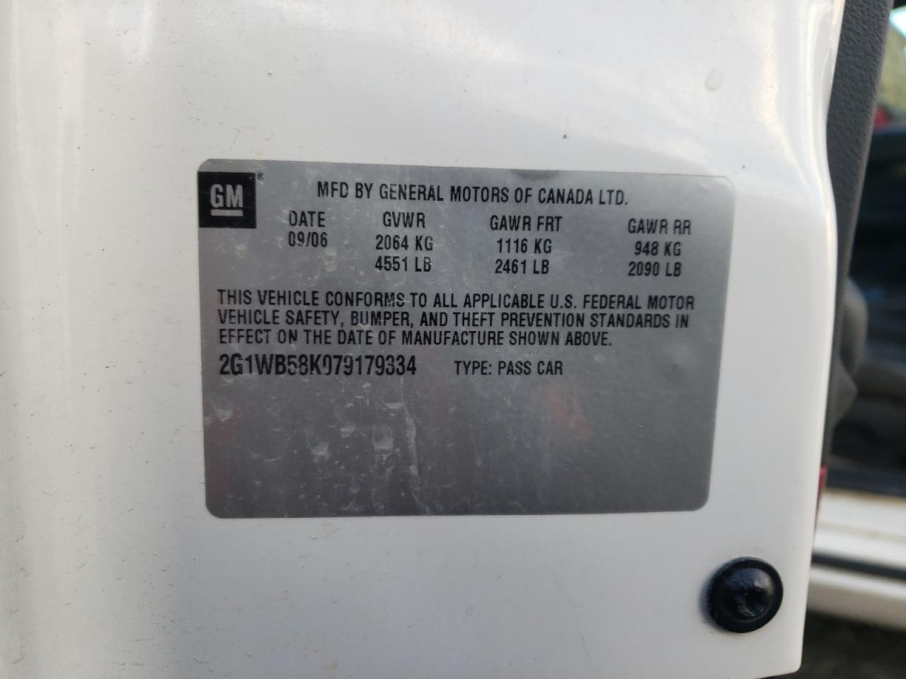 2g1wb58k079179334 2G1WB58K079179334 2007 Chevrolet Impala Ls