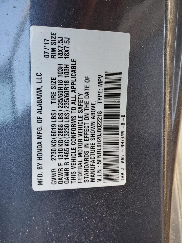 5FNRL6H20JB022218 HONDA All Models 2018