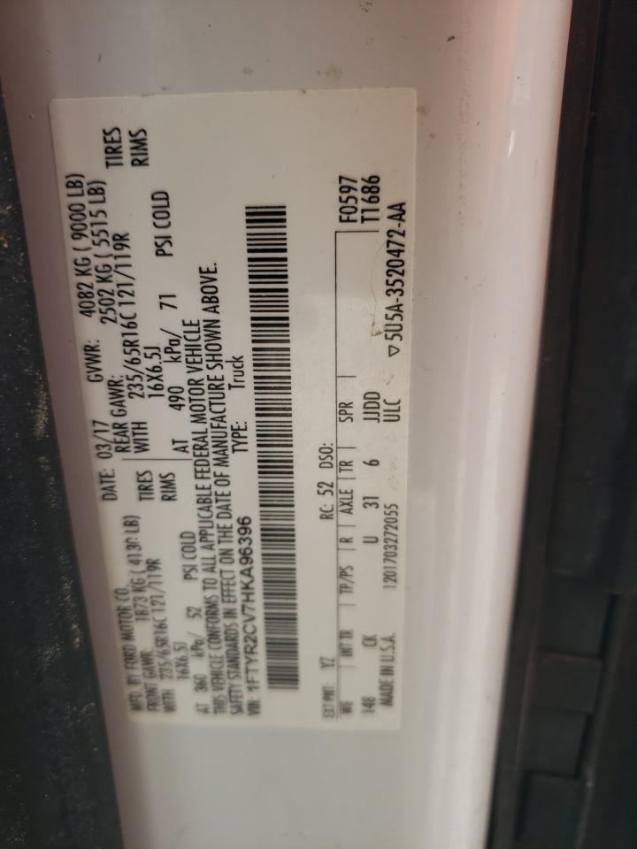 1FTYR2CV7HKA96396 FORD TRANSIT 2017