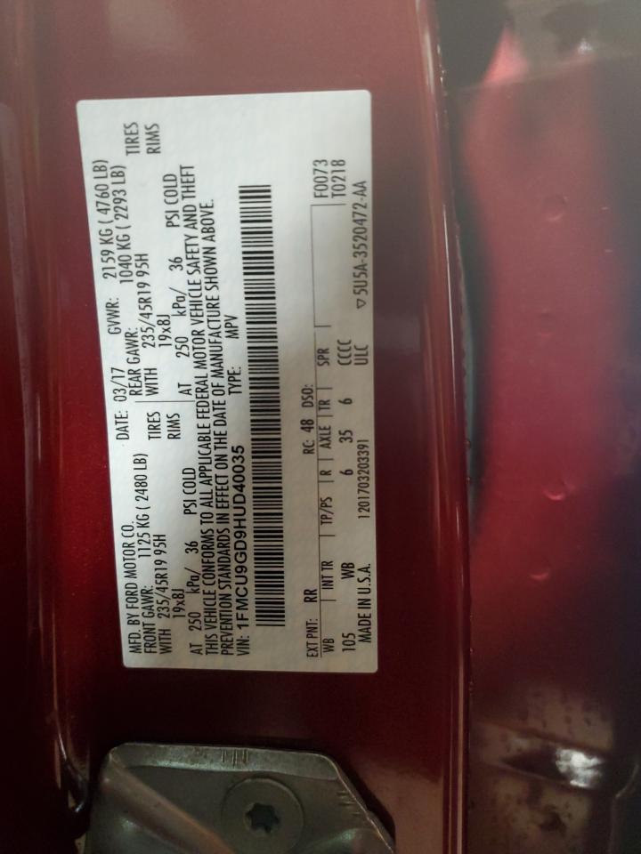 1FMCU9GD9HUD40035 FORD ESCAPE 2017