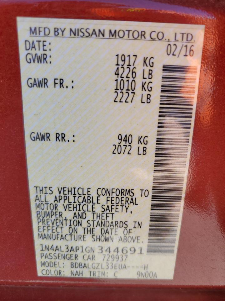 1N4AL3AP1GN344691 NISSAN ALTIMA 2016