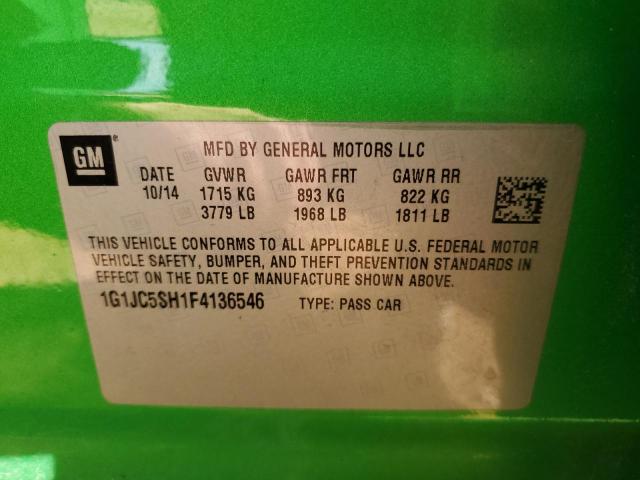 2015 CHEVROLET SONIC LT 1G1JC5SH1F4136546