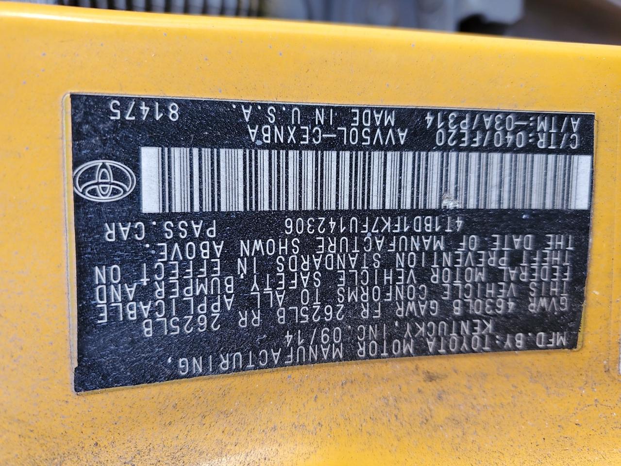 4T1BD1FK7FU142306 2015 Toyota Camry Hybrid