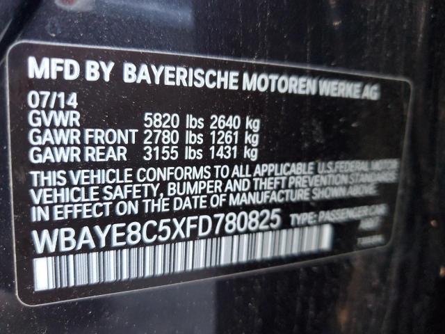 2015 BMW 750 Li VIN: WBAYE8C5XFD780825 Lot: 41404394