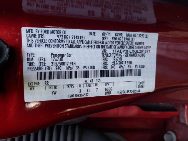 Lot #2394776325 2016 FORD FOCUS SE salvage car