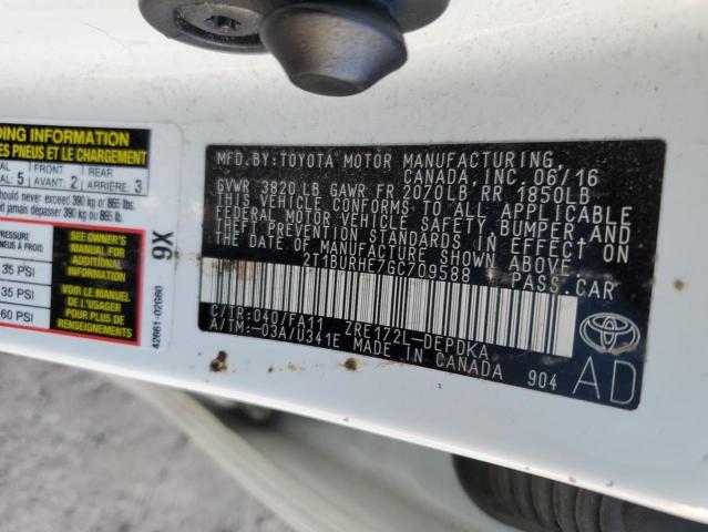 2016 TOYOTA COROLLA L 2T1BURHE7GC709588