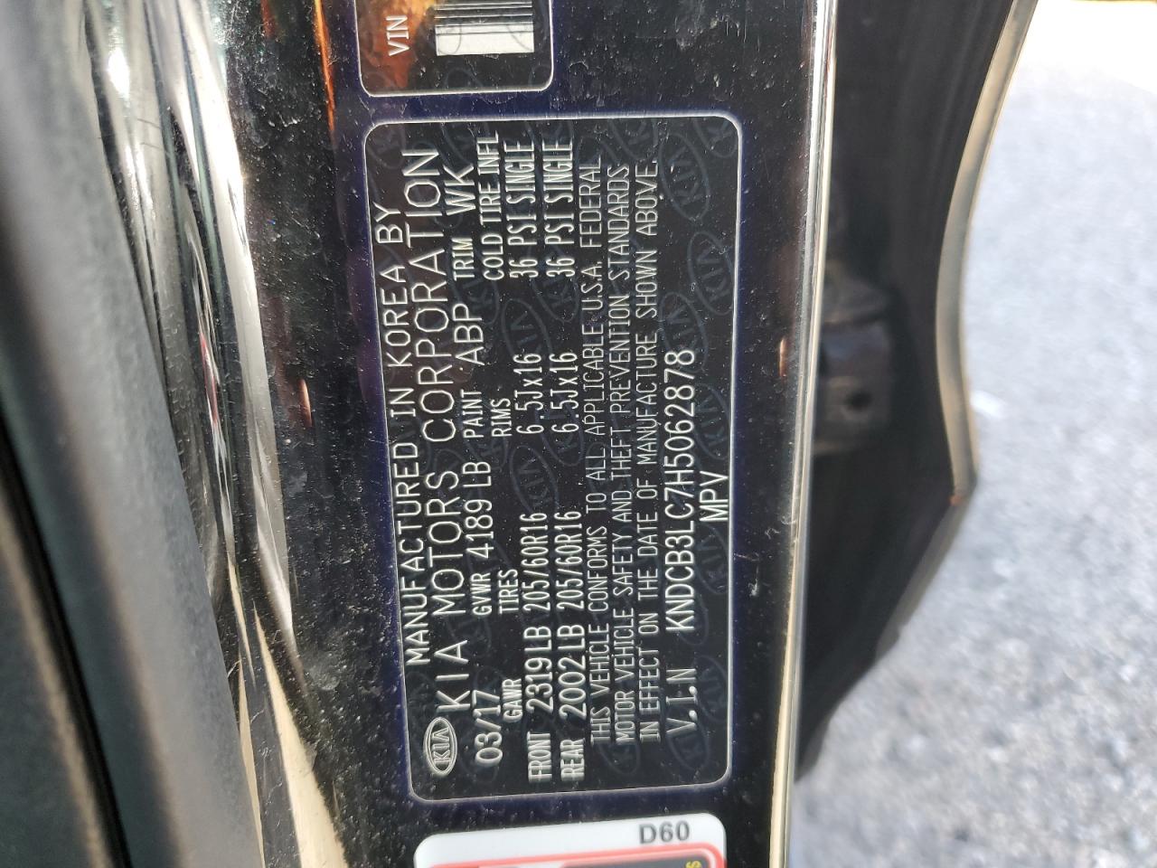 kndcb3lc7h5062878 KNDCB3LC7H5062878 2017 Kia Niro Fe