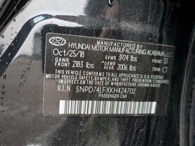 2019 HYUNDAI ELANTRA SE - 5NPD74LFXKH424702
