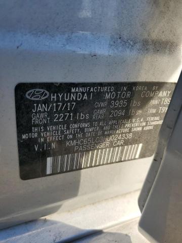 2017 HYUNDAI IONIQ BLUE - KMHC65LC3HU024338