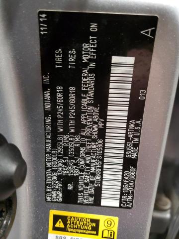 VIN 5TDBKRFH5FS105806 2015 Toyota Highlander, LE no.12