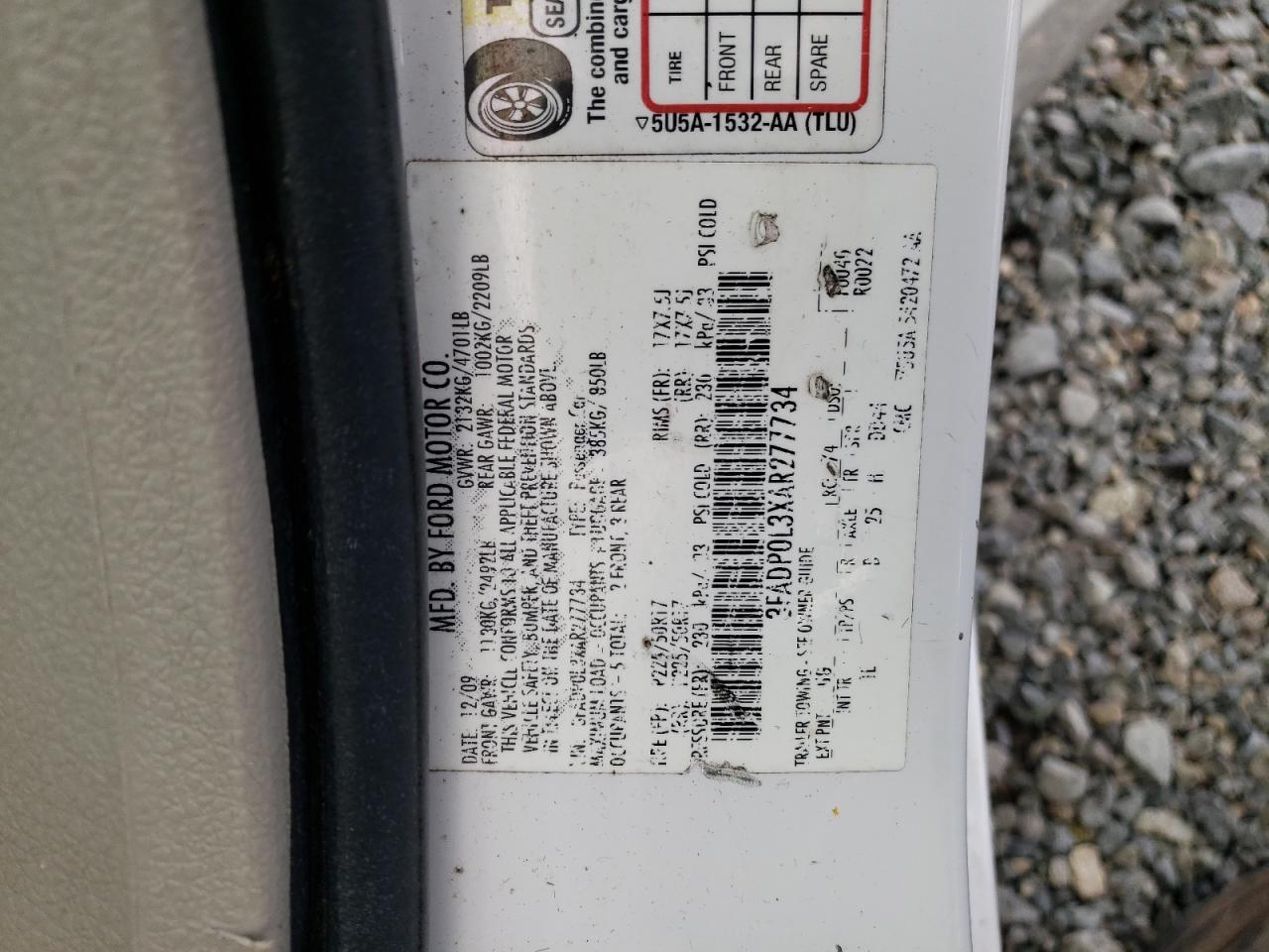 3FADP0L3XAR277734 2010 Ford Fusion Hybrid