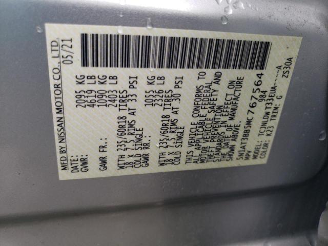 2021 NISSAN ROGUE SV 5N1AT3BB5MC767564