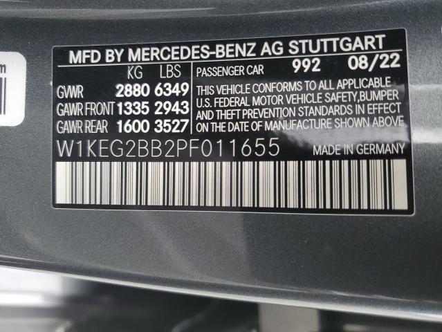VIN W1KEG2BB2PF011655 Mercedes-Benz EQE Sedan  2023 12
