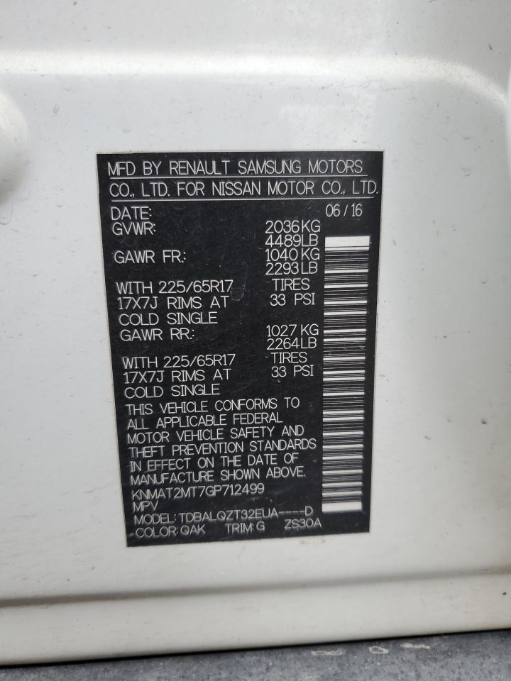 KNMAT2MT7GP712499 NISSAN ROGUE 2016