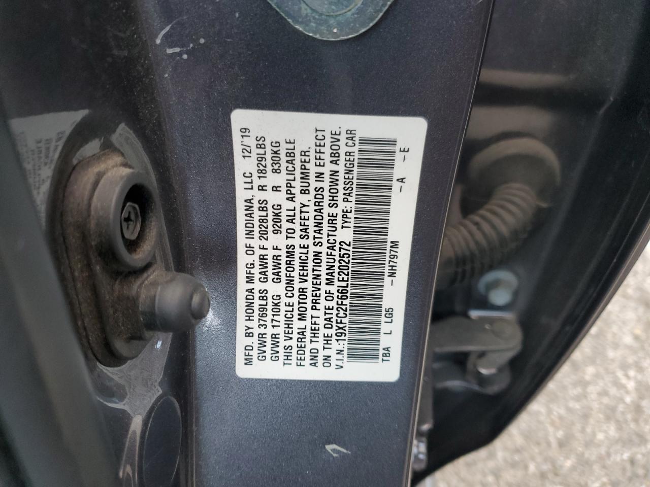 19XFC2F66LE202572 HONDA CIVIC 2020