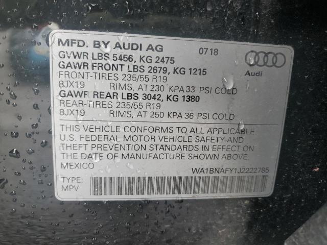 2018 AUDI Q5 PREMIUM WA1BNAFY1J2222785
