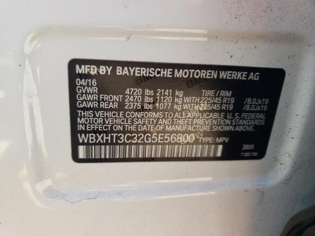 2016 BMW X1 XDRIVE2 WBXHT3C32G5E56800
