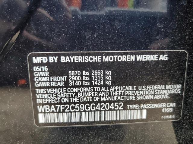 VIN WBA7F2C59GG420452 2016 BMW 7 Series, 750 XI no.12