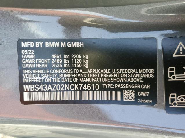 2022 BMW M4 COMPETI - WBS43AZ02NCK74610