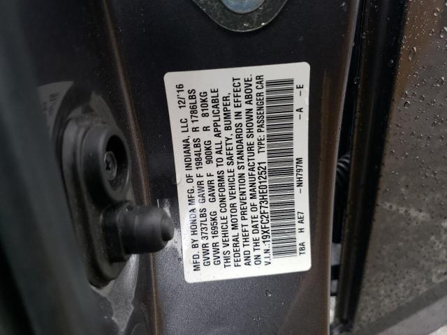 2017 HONDA CIVIC EX 19XFC2F73HE012521