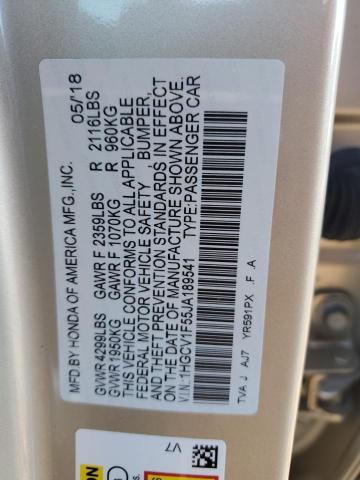 2018 HONDA ACCORD EXL 1HGCV1F55JA189541