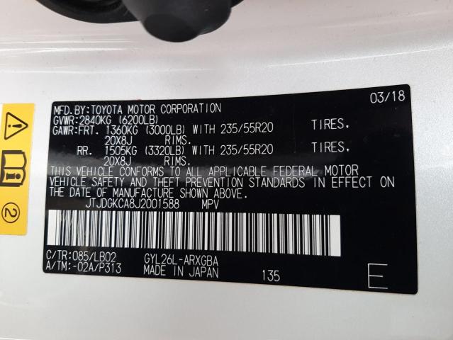 2018 LEXUS RX 450H L JTJDGKCA8J2001588