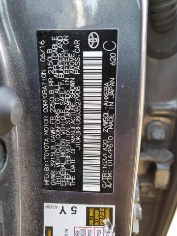 2016 TOYOTA PRIUS JTDKBRFU8G3527908
