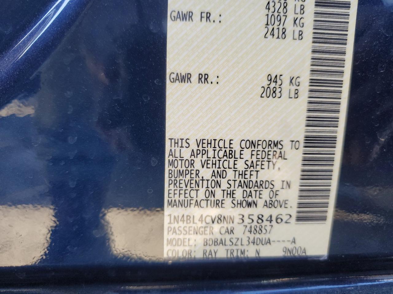 1N4BL4CV8NN358462 NISSAN ALTIMA 2022