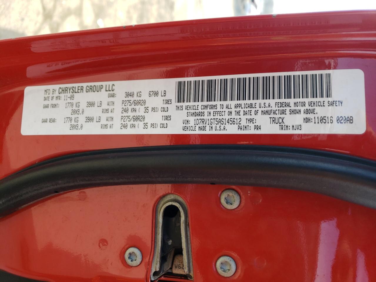 1D7RV1GT5AS145612 2010 Dodge Ram 1500