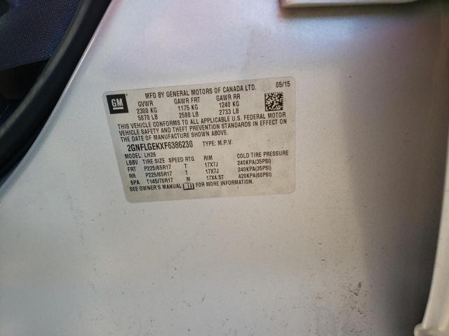 2015 CHEVROLET EQUINOX LT 2GNFLGEKXF6386230