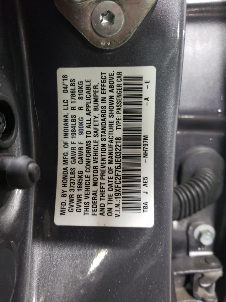 19XFC2F76JE032218 HONDA CIVIC 2018