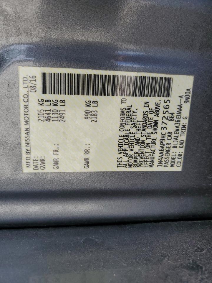 1N4AA6AP9HC372565 NISSAN MAXIMA 2017