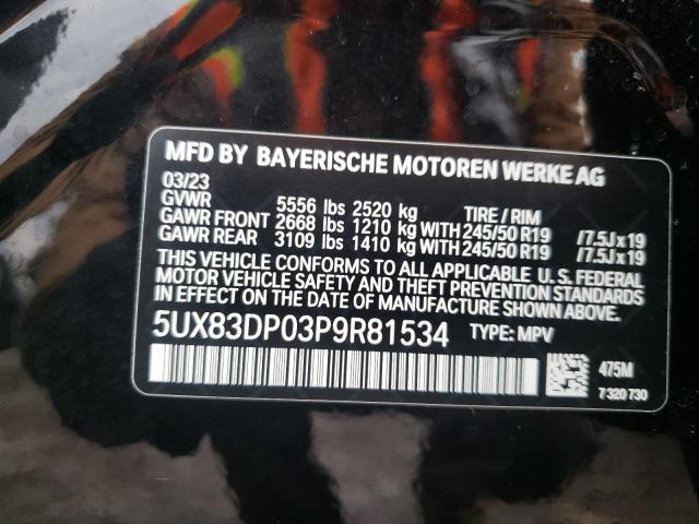 2023 BMW X3 M40I 5UX83DP03P9R81534
