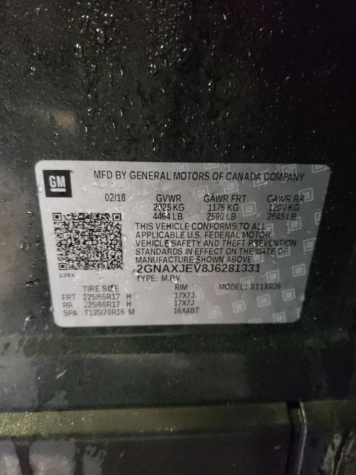 2GNAXJEV8J6281331 CHEVROLET EQUINOX 2018