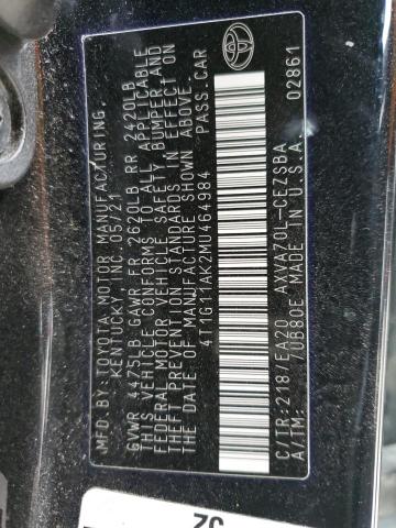 2021 Toyota Camry Se VIN: 4T1G11AK2MU464984 Lot: 44684694
