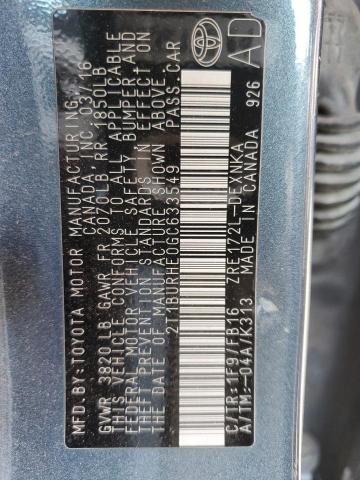 2016 TOYOTA COROLLA L 2T1BURHE0GC633549