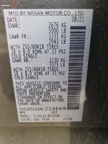 2022 NISSAN PATHFINDER - 5N1DR3CA1NC214669