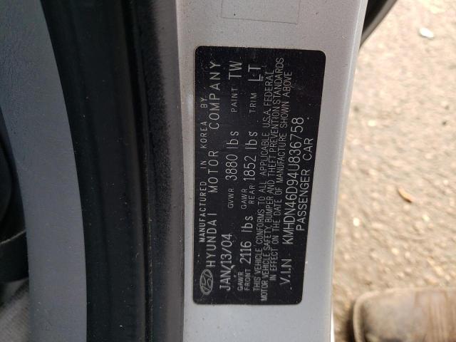 2004 Hyundai Elantra Gls VIN: KMHDN46D94U836758 Lot: 56025824