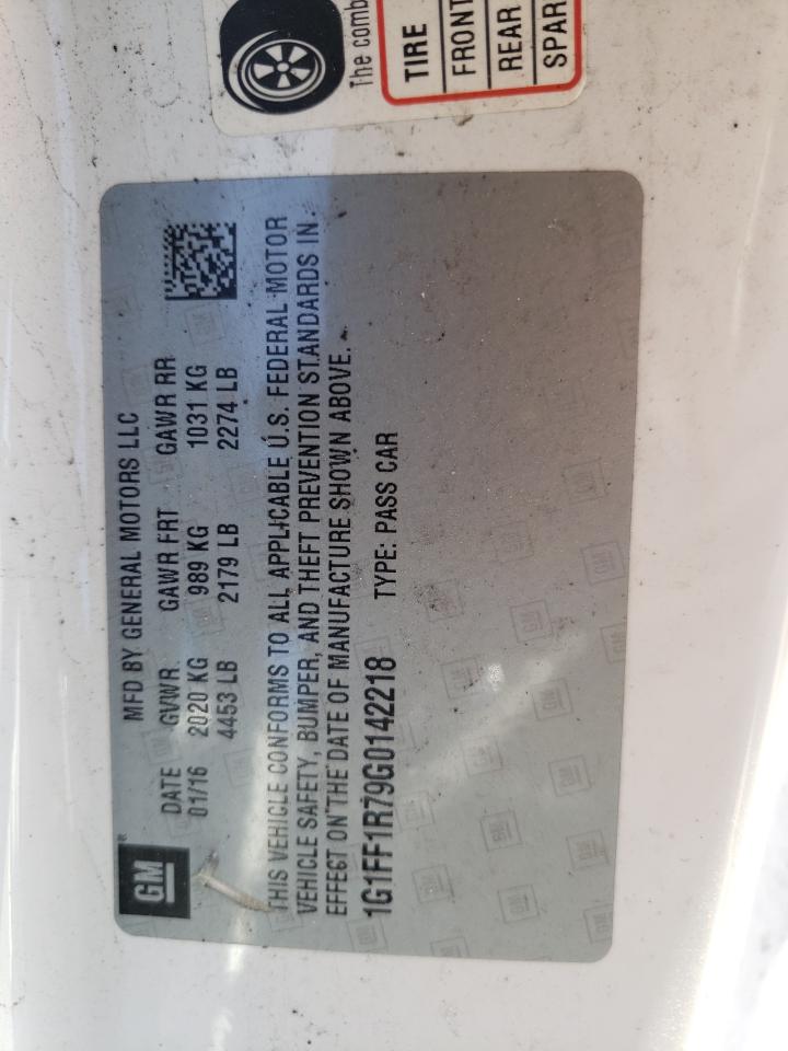 1G1FF1R79G0142218 CHEVROLET CAMARO 2016