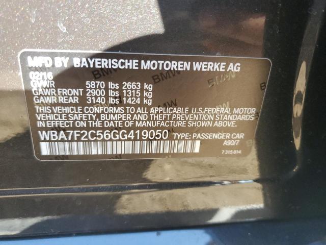 VIN WBA7F2C56GG419050 2016 BMW 7 Series, 750 XI no.12