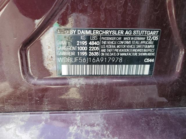 2006 Mercedes-Benz E 350 VIN: WDBUF56J16A917978 Lot: 41949074