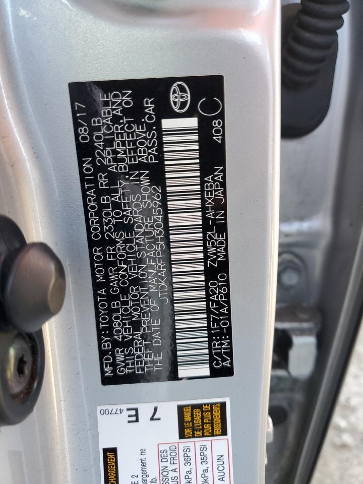 JTDKARFP5H3045962 TOYOTA PRIUS 2017