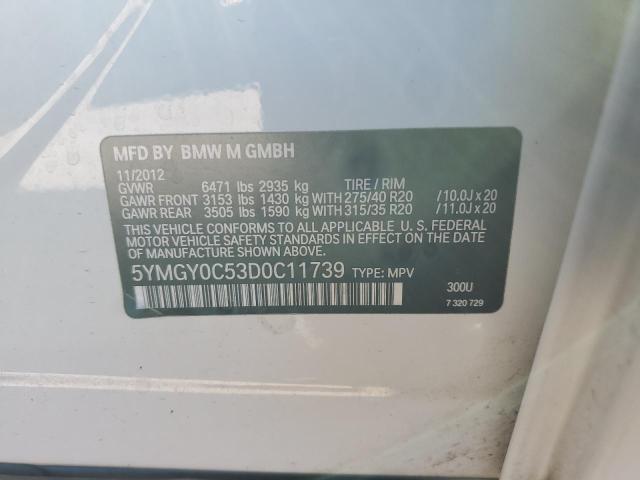 VIN 5YMGY0C53D0C11739 2013 BMW X5, M no.12