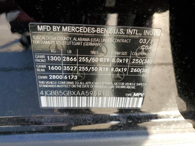 2010 Mercedes-Benz Ml 350 VIN: 4JGBB5GBXAA595910 Lot: 43162804