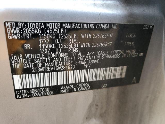 2016 TOYOTA RAV4 XLE 2T3WFREV4GW284823
